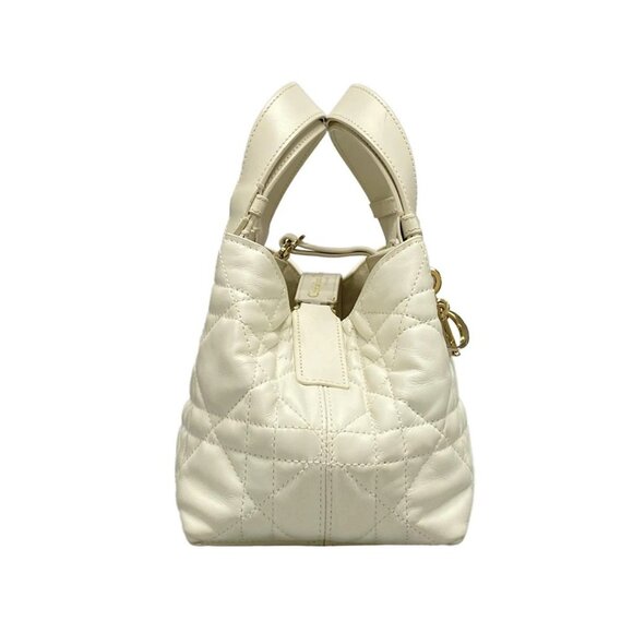 Auth DIOR/ChristianDior Toujours Bag Small M2822OSNW_M030 White Calf Skin - Picture 5 of 16